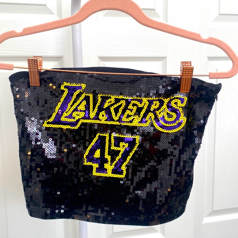 LAKERS Womens Sequin Tube Top